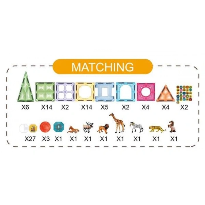 Orijinal Magnetic Tiles Star Diamond Light Version 89 Parça Işıklı Manyetik Lego - Mıknatıslı Lego Ledli Magnetic Işıklı Magnet