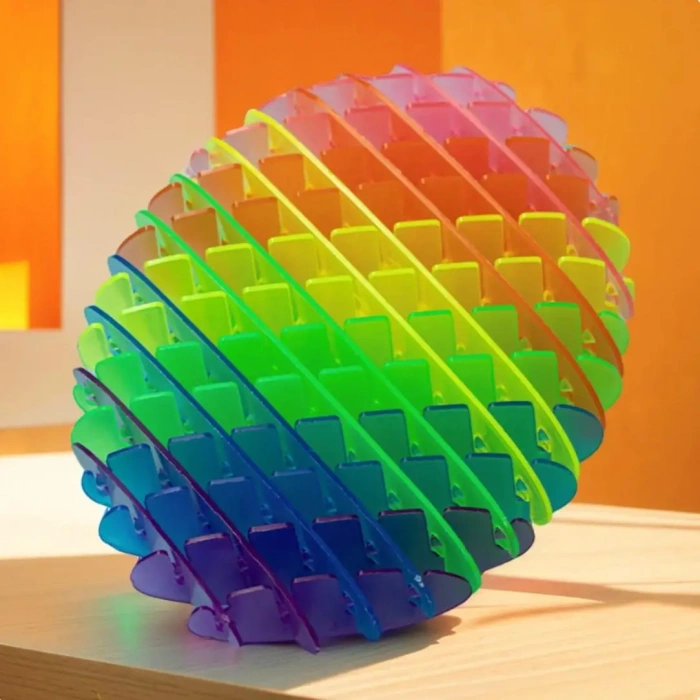 Orijinal Morf Flexi Fidget Stres Oyuncağı Worm fidget Stres Giderici Solucan Stres Yay - Gökkuşağı