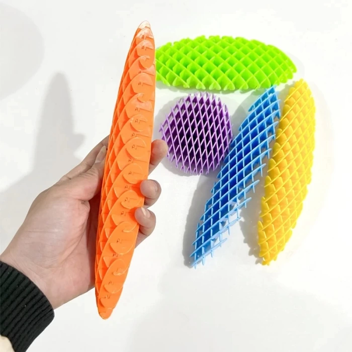 Orijinal Morf Flexi Fidget Stres Oyuncağı Worm fidget Stres Giderici Solucan Stres Yay - Kırmızı