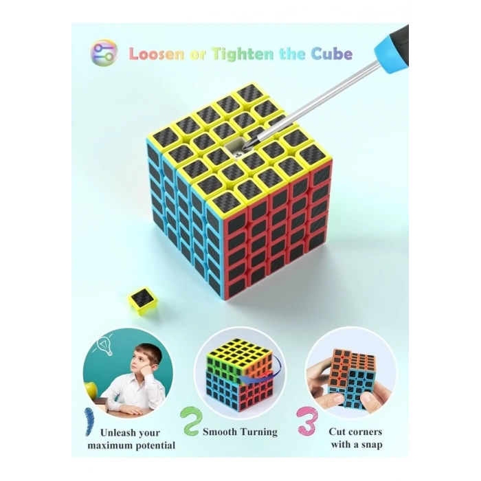 Orijinal MoYu Fiber Karbon 5x5 Küp - Moyu Speed Cube - Moyu Fiber Karbon 5x5 Zeka Küpü - Zeka Küpü - Rubik Küp