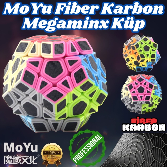 Orijinal MoYu Fiber Karbon Megaminx Küp - Moyu Speed Cube - Moyu Fiber Karbon Megaminx Zeka Küpü - Zeka Küpü - Rubik Küp