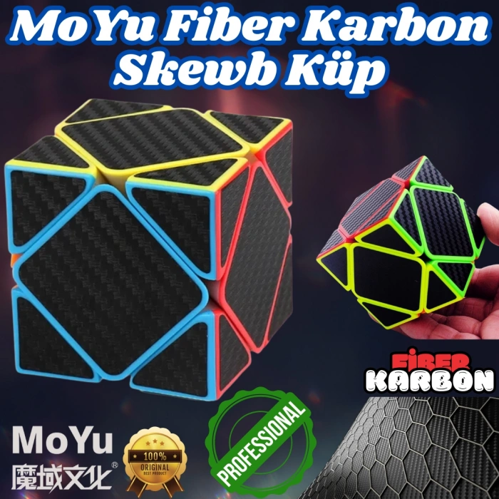 Orijinal MoYu Fiber Karbon Skewb Küp - Moyu Speed Cube - Moyu Fiber Karbon Skewb Zeka Küpü - Zeka Küpü - Rubik Küp