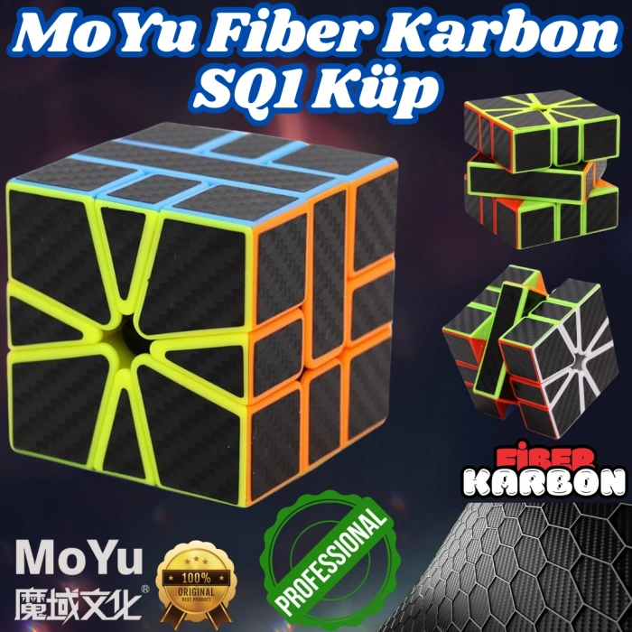 Orijinal MoYu Fiber Karbon SQ1 Küp - Moyu Speed Cube - Moyu Fiber Karbon SQ1 Zeka Küpü - Zeka Küpü - Rubik Küp