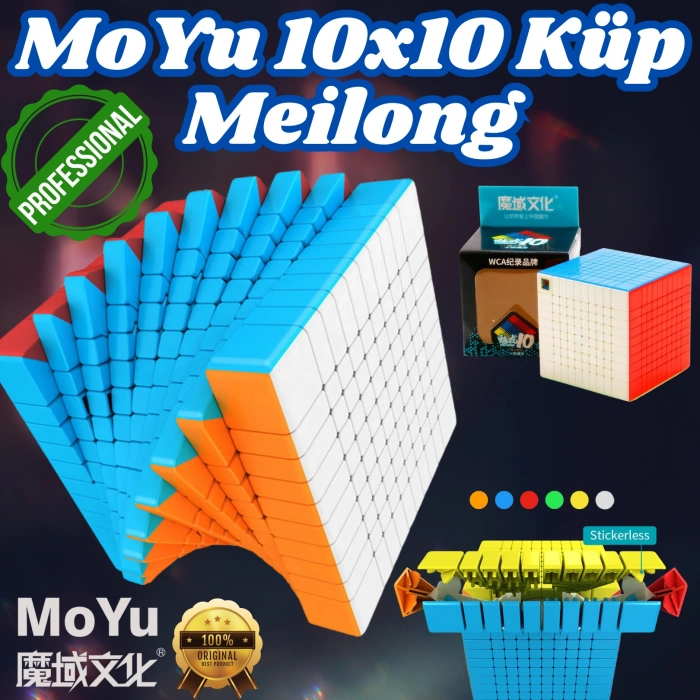 Orijinal MoYu Meilong 10x10 Küp - Moyu Speed Cube - Moyu 10x10 Zeka Küpü - Zeka Küpü - Rubik Küp