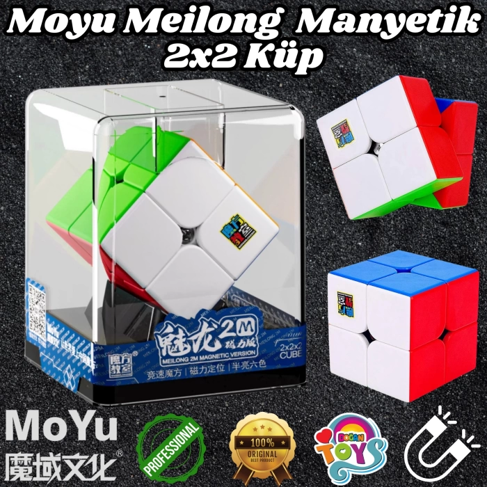 Orijinal MoYu Meilong 2x2 Manyetik Küp Kutulu - Moyu Speed Cube - Moyu 2x2 Zeka Küpü - Zeka Küpü - Magnetic Cube