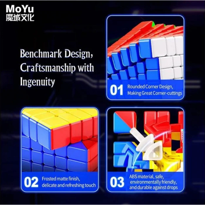 Orijinal MoYu Meilong 7x7 Manyetik Küp 7M - Moyu Speed Cube - Moyu 7x7 Zeka Küpü - Zeka Küpü - Magnetic Cube