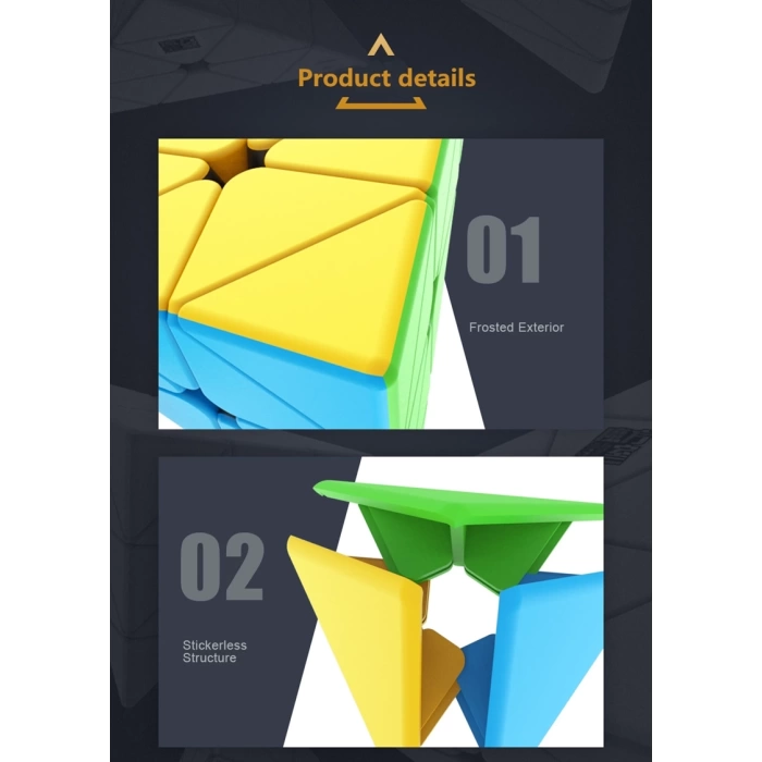 Orijinal MoYu Meilong Piramit Manyetik Küp - Moyu Speed Cube - Moyu Piramit Zeka Küpü - Zeka Küpü - Magnetic Cube