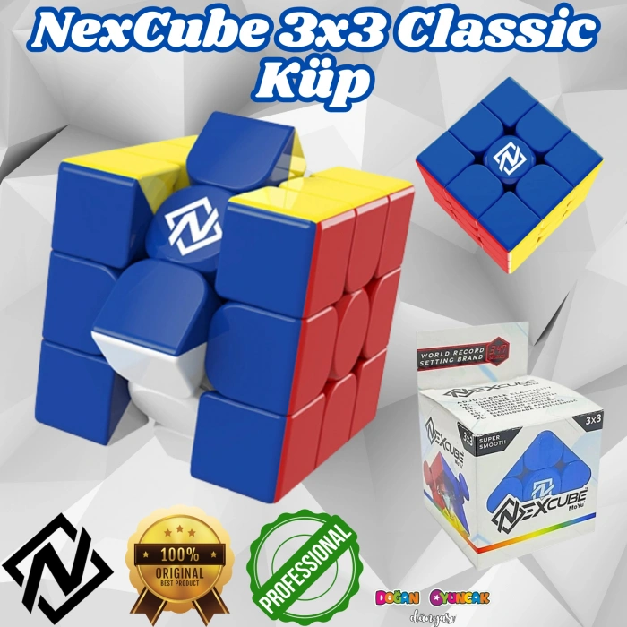 Orijinal NexCube 3x3 Classic Küp (Küçük Paket) - Nexcube Speed Cube - NexCube Classic 3x3 Zeka Küpü - Zeka Küpü - Rubik Küp