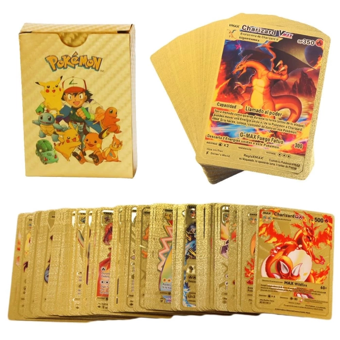 Orijinal Pokemon Kart Gold Serisi 110lu Paket - Pokemon Oyun Kartları - Pikachu Koleksiyonluk Kartı