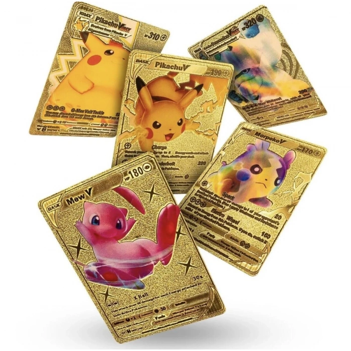 Orijinal Pokemon Kart Gold Serisi 110lu Paket - Pokemon Oyun Kartları - Pikachu Koleksiyonluk Kartı