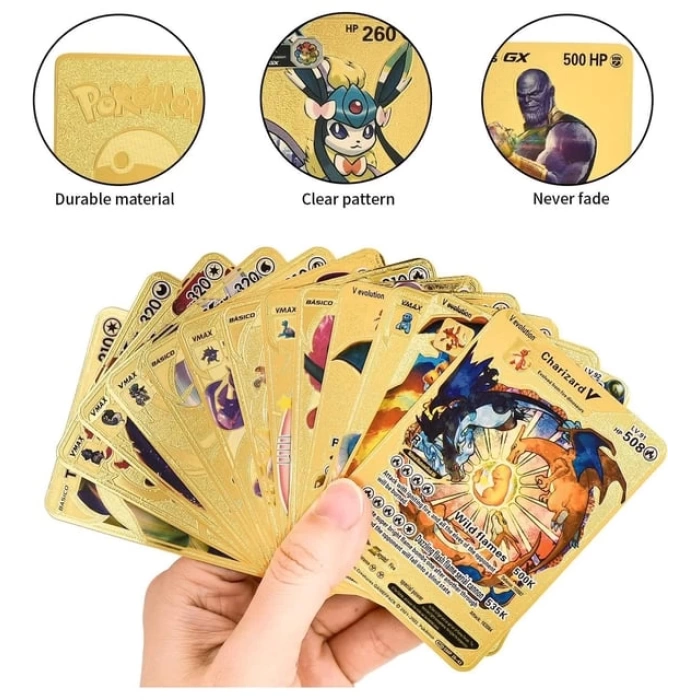 Orijinal Pokemon Kart Gold Serisi 110lu Paket - Pokemon Oyun Kartları - Pikachu Koleksiyonluk Kartı