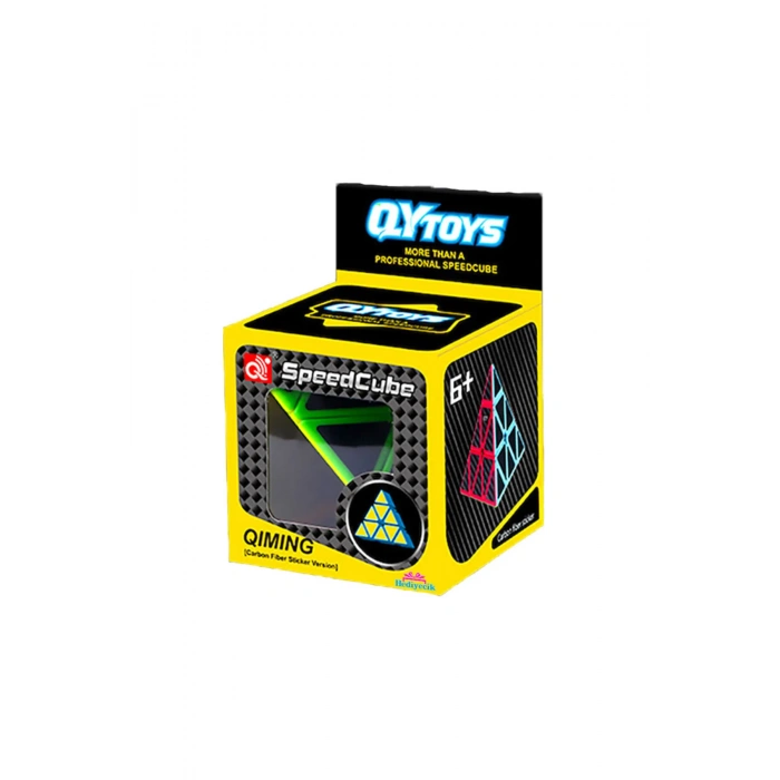 Orijinal QY Fiber Karbon Piramit Speed Küp - QiYi Piramit Küp - Akıl Küpü - Orjinal QY Speed Küp - Zeka Küpü