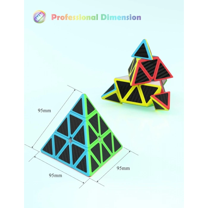 Orijinal QY Fiber Karbon Piramit Speed Küp - QiYi Piramit Küp - Akıl Küpü - Orjinal QY Speed Küp - Zeka Küpü