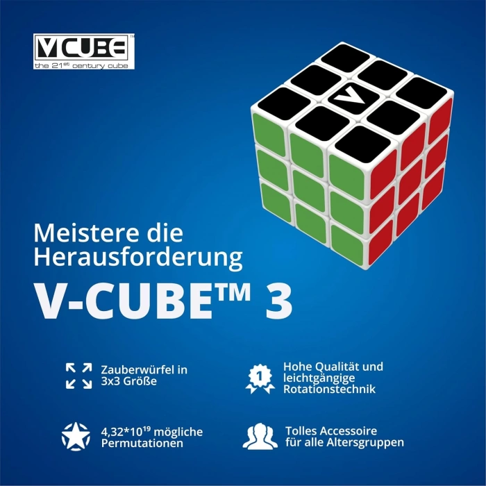 Orijinal V-Cube 3x3 Flat Küp - V-Cube Küp - Zeka Küpü - 3x3 Flat Küp - Akıl Küpü - Akıllı Küp -VCube