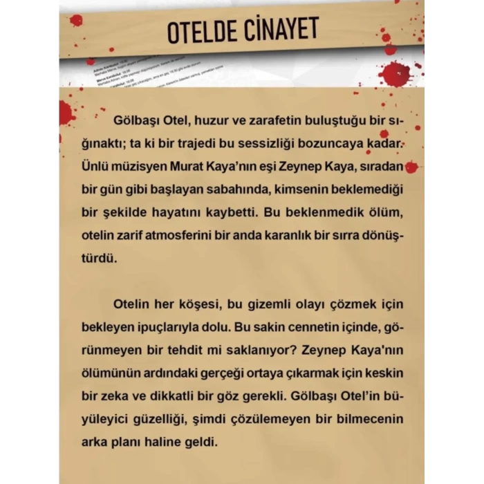 Otelde Cinayet Dedektif Oyunu - Dava Çözme Oyunu - Suç Çözme Oyunu - Cinayet Oyunu Cinayet Çözme