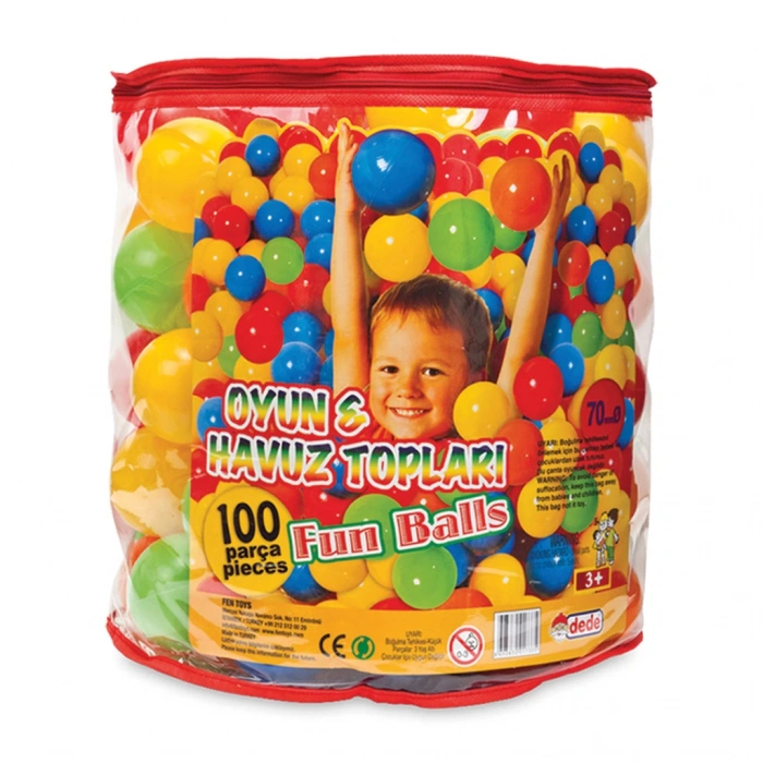 Oyun Havuz Topu 100lü PVC (7 mm.) - Oyun Topları - Havuz Topları - Renkli Toplar