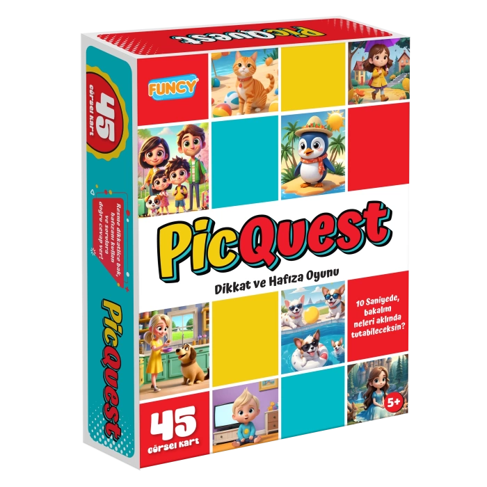 PicQuest Dikkat ve Hafıza Oyunu - Dikkat Aktivite Oyunu - Süper Hafıza Oyunu - Akıl Oyunu Zeka Oyunu - Aklında Tutma Oyunu