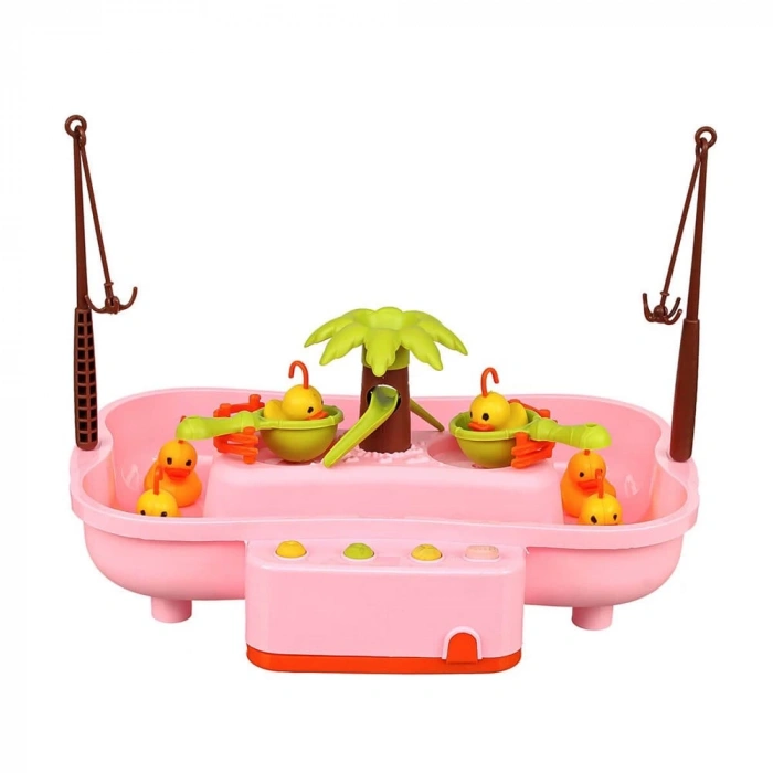 Pilli Havuzlu Ördek Yakalama Oyunu Pembe - Pilli Müzikli Balık Tutma Oyunu - Şarkılı Eğitici Balık Yakalama Oyunu - Müzikli Ördek Tutma Oyunu