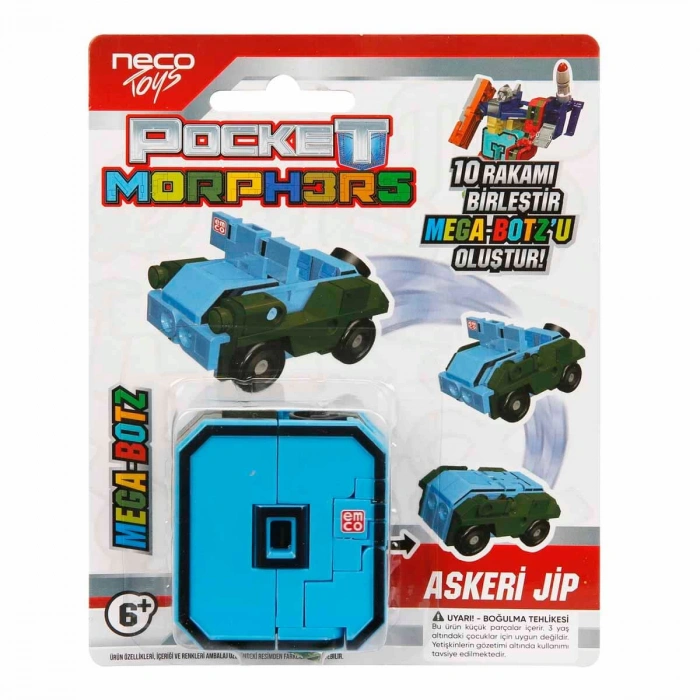 Pocket Morphers 0 Askeri Jip - Roboto Dönüşen Sayılar - 0 Numara Robot - Transformers - Robot Sayı
