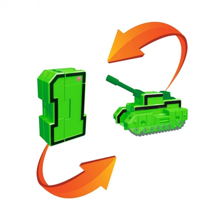 Pocket Morphers 1 Tank - Roboto Dönüşen Sayılar - 1 Numara Robot - Transformers - Robot Sayı