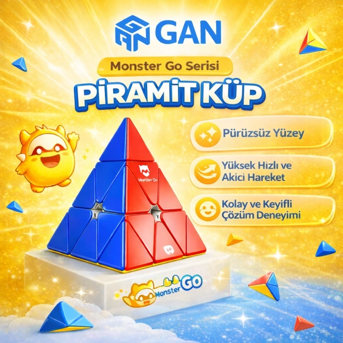 Profesyonel GAN Monster Go Piramit Küp - GAN Piramit Zeka Küpü - GAN Monster Go Pyraminx