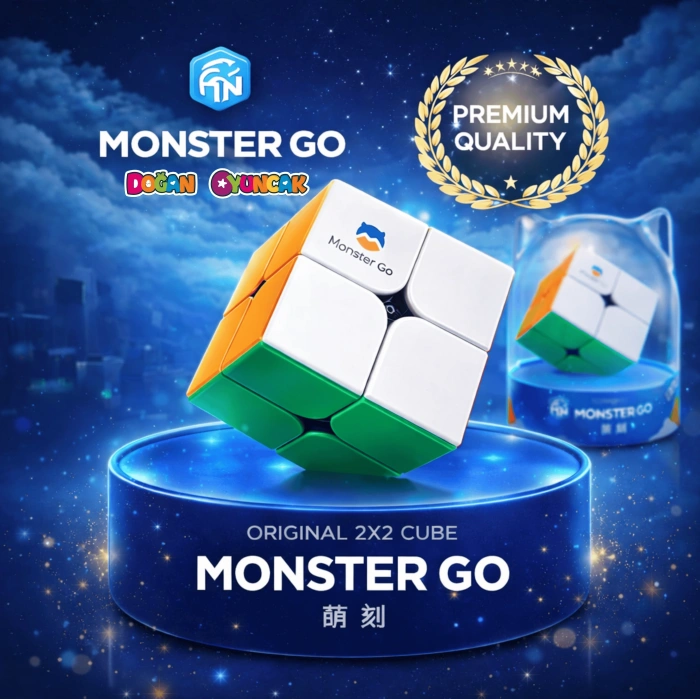 Profesyonel GAN Monster Go Premium 2x2 Küp - GAN 2x2 Zeka Küpü - Akıl Küpü - Monster Küp