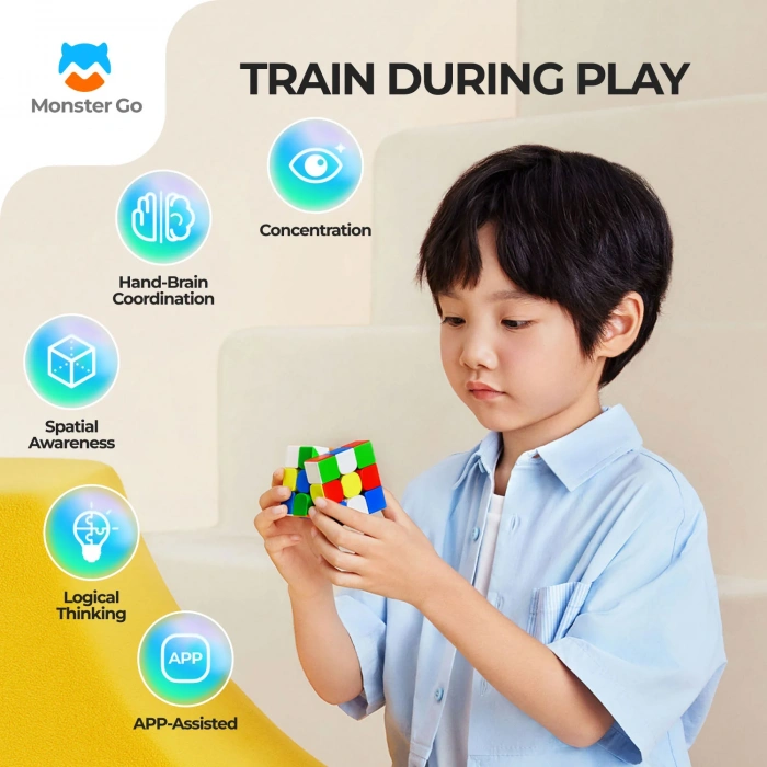 Profesyonel GAN Monster Go Standard 3x3 Manyetik Küp - Zeka Küpü - Akıl Küpü - Monster Küp