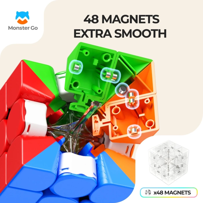 Profesyonel GAN Monster Go Standard 3x3 Manyetik Küp - Zeka Küpü - Akıl Küpü - Monster Küp