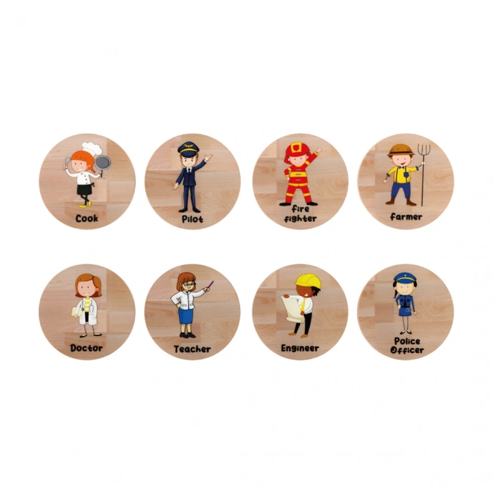 Redka Ahşap Hafıza Oyunu Meslekler - Redka Memory Game - Görsel Hafıza Oyunu Eşleştirme Oyunu