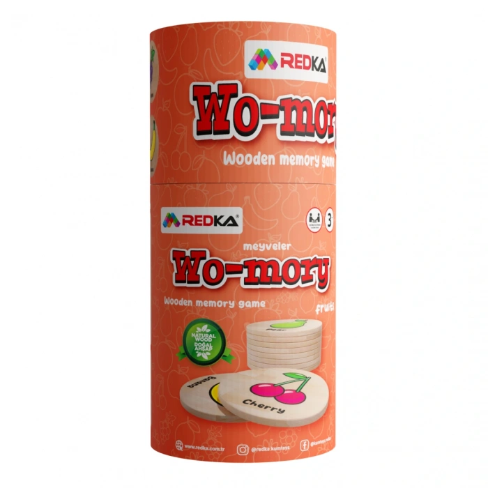 Redka Ahşap Hafıza Oyunu Meyveler - Redka Memory Game - Görsel Hafıza Oyunu Eşleştirme Oyunu