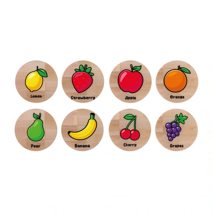 Redka Ahşap Hafıza Oyunu Meyveler - Redka Memory Game - Görsel Hafıza Oyunu Eşleştirme Oyunu