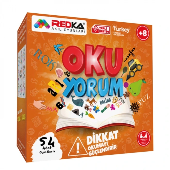 Redka Okuyorum Kart Oyunu - Eğitici Kartlar Okuma Kartları Çocuklar için Kart