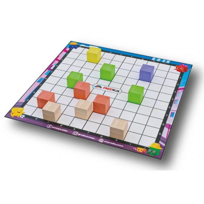 Redka Wooden Cube Blocks - Redka Ahşap Küp Bloklar - Akıl ve Zeka Oyunu - Görsel Oyun