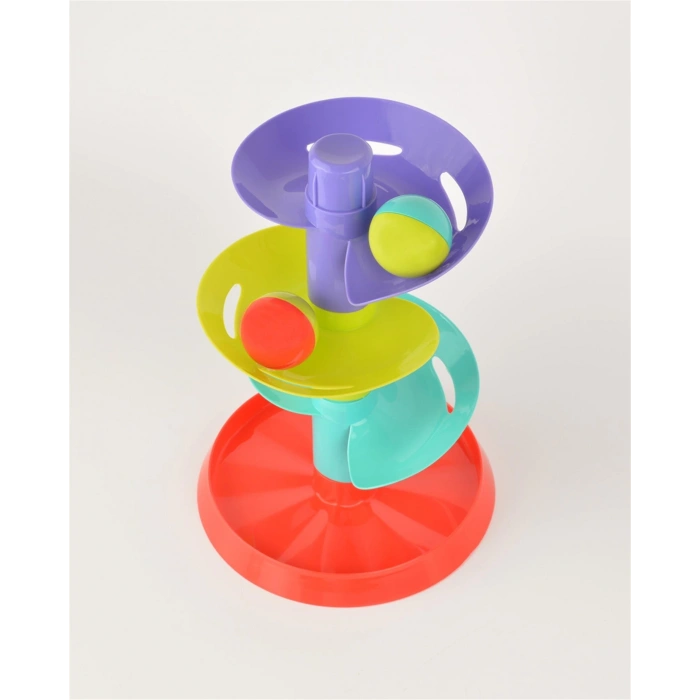 Renkli Top Yuvarlama Kulesi - Merdiven Oyunu - Kırılmaz Oyuncak - Kırılmaz Bebek Oyuncak - Top Döndürme Oyunu