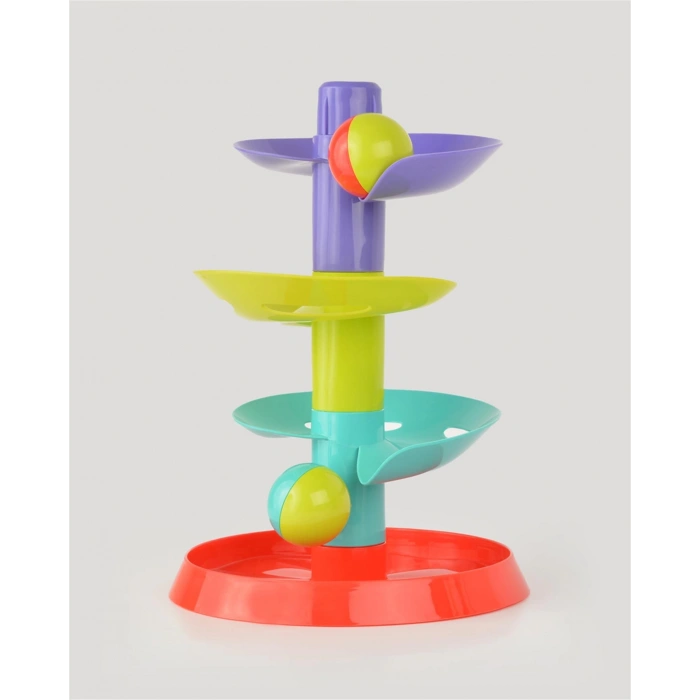 Renkli Top Yuvarlama Kulesi - Merdiven Oyunu - Kırılmaz Oyuncak - Kırılmaz Bebek Oyuncak - Top Döndürme Oyunu