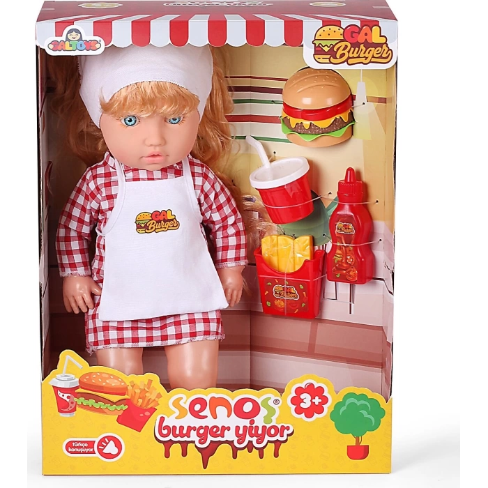 Senoş Burger Yiyor - Türkçe Konuşan Senoş Et Bebek - Konuşan Bebek - Senoş Bebek - Burger Et Bebek - Sarışın