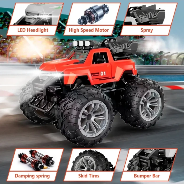 Smoke R/C Araba Kırmızı - Uzaktan Kumandalı Duman Atan Araba - Dumanlı Kumandalı Araba - Uzaktan Kumandalı Araba