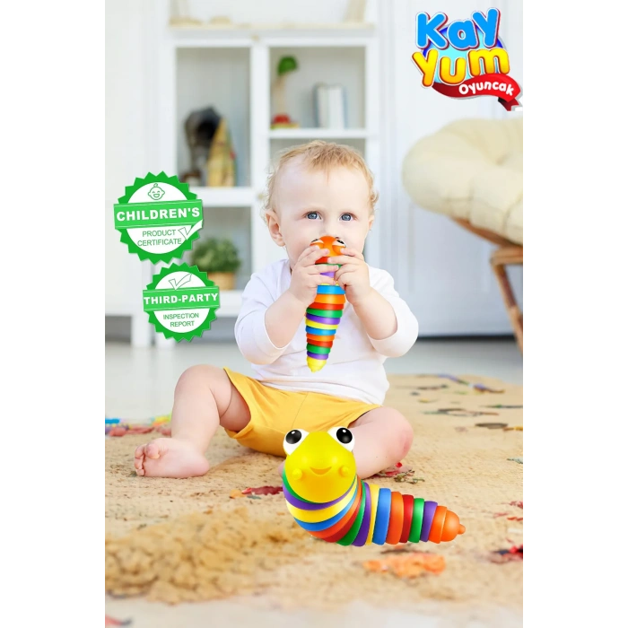 Söktak Eğlenceli Tırtıl Oyuncak - Stres ve Anksiyete Giderici Montessori Tırtıl Oyuncağı - Renkli Tırtıl