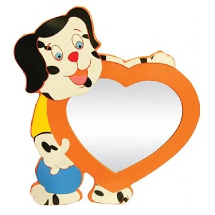 Köpek Lavabo Aynası - Anaokulu Lavabo Aynası - Ahşap Ayna - Okul İçin Ayna