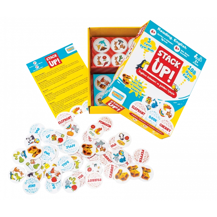 Stack Up İngilizce Öğreniyorum! - İngilizce Aktivite Oyunu - İngilizce Kelime Oyunu - Akıl Oyunu Zeka Oyunu