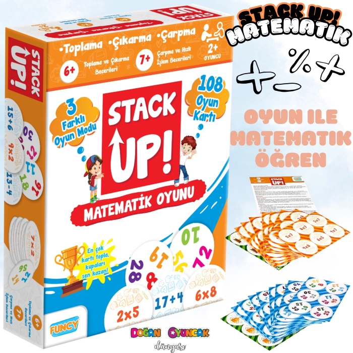 Stack Up Matematik Öğreniyorum! - Matematik Aktivite Oyunu - Matematik Kelime Oyunu - Akıl Oyunu Zeka Oyunu