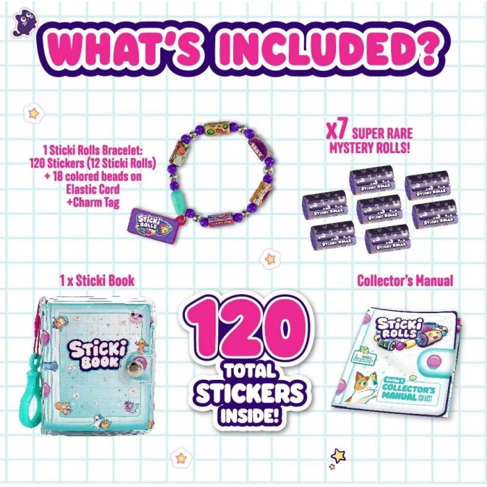 Sticki Rolls Sticki Kitabı Seti - En İyi Kendin Yap Çıkartma Takı Seti - Takı Setleri - Çıkart Yapıştır Takı Seti