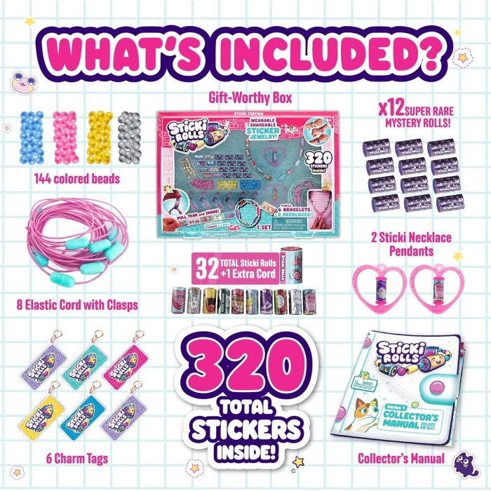 Sticki Rolls Sticki Station - En İyi Kendin Yap Çıkartma Takı Seti - Takı Setleri - Çıkart Yapıştır Takı Seti