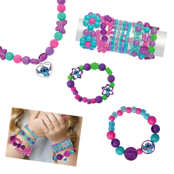 Stitch İkili Takı Seti - Dede Takı Seti - Boncuk Kolye Seti - Disney Stitch Takı Seti Bilezik Kolye Seti