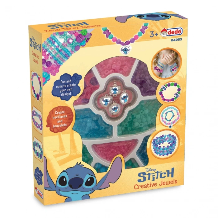 Stitch Tek Takı Seti - Dede Takı Seti - Boncuk Kolye Seti - Disney Stitch Takı Seti Bilezik Kolye Seti