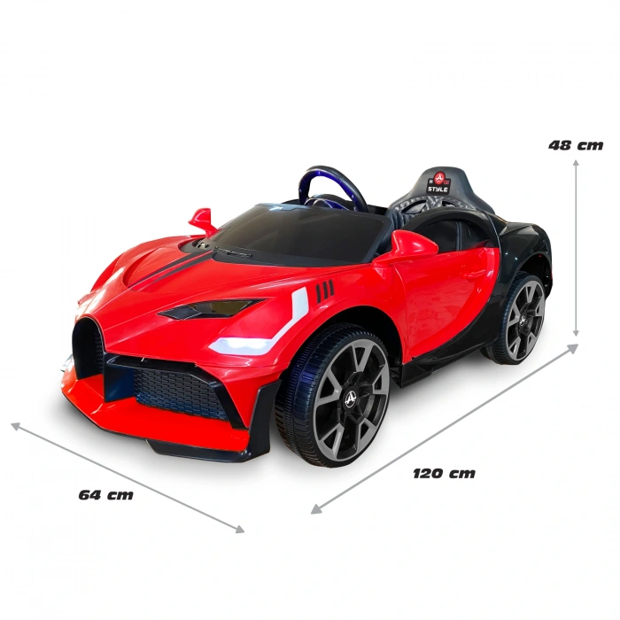Style GT Kırmızı Uzaktan Kumandalı 4X2 12 Volt Akülü Araba - RC Bugatti Divo Akülü Araba