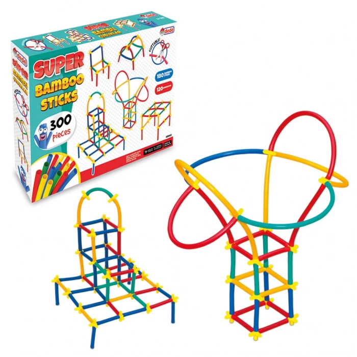 Süper Bambu Çubuklar (300 Parça) - Lego Setleri - Borular Lego - Plastik Çubuklar