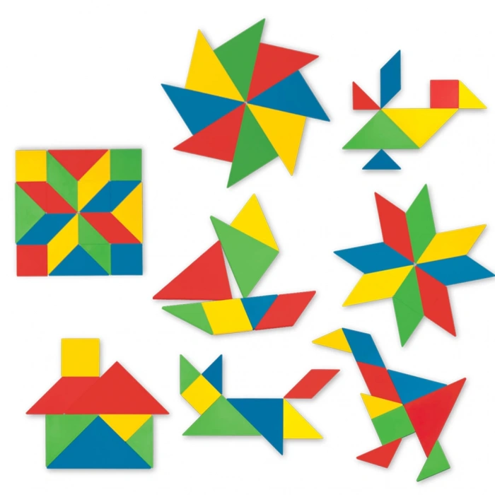 Tangram Lego (28 Parça) - Lego Setleri - Tangram Oyunu - Şekilli Lego - Tagram Seti