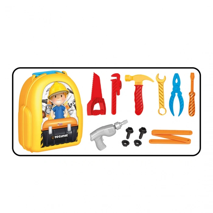 Teknik Tamir Set Sırt Çantası - Oyuncak Tamir Setleri - Tamir Aletleri - Alet Seti - Vidalama Seti