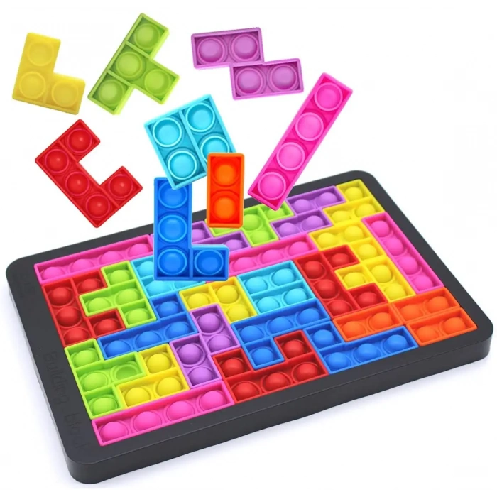 Tetris Popit - Puzzle Popit - Slicon Puzzle Building BlocksPopit - Popit Oyuncak - Stres Oyuncak - Slikon Tetris Popit Oyuncak
